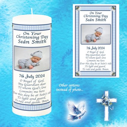 christening boy candle