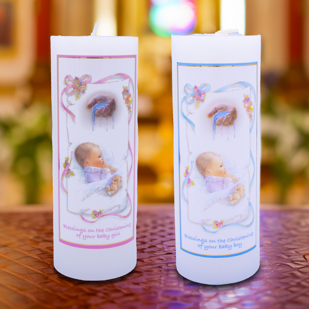 christening candles personalised boy and girl