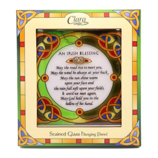 Irish Blessing Stained Glass Hanging Wall Panel