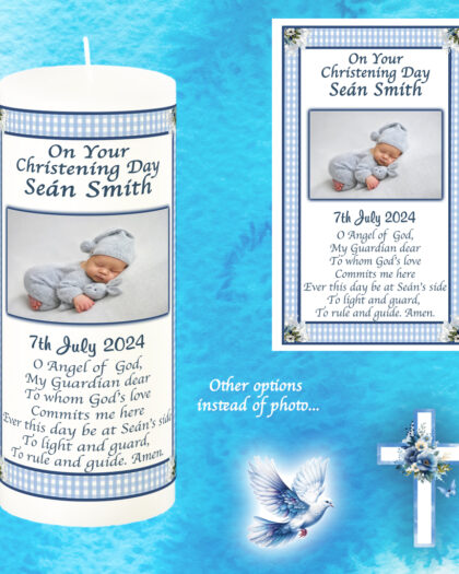 christening boy candle